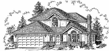 European Elevation of Plan 58804