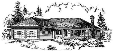 One-Story Ranch Elevation of Plan 58805