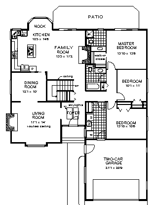 One-Story Ranch Level One of Plan 58806