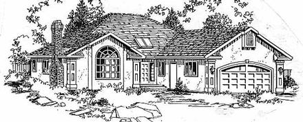 One-Story Ranch Elevation of Plan 58806