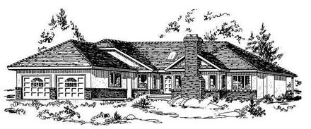 One-Story Ranch Elevation of Plan 58807