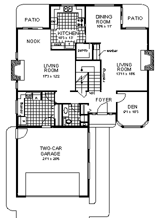 Narrow Lot Tudor Level One of Plan 58808