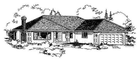 Florida One-Story Elevation of Plan 58809