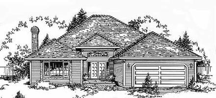 One-Story Ranch Elevation of Plan 58812