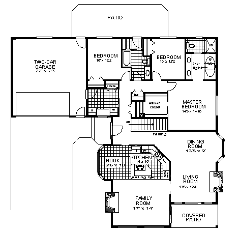 One-Story Ranch Level One of Plan 58818