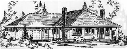 One-Story Ranch Elevation of Plan 58818