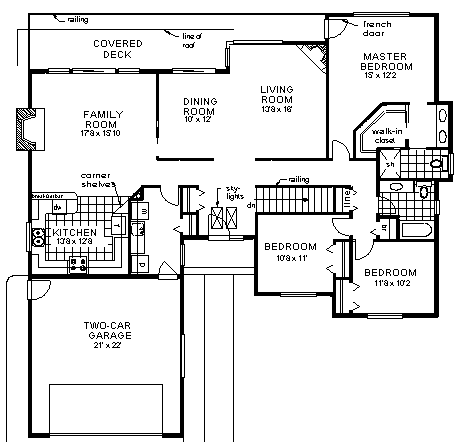 One-Story Ranch Level One of Plan 58822