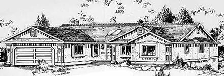 One-Story Ranch Elevation of Plan 58822