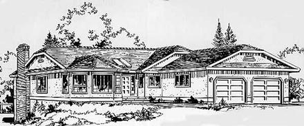 One-Story Ranch Elevation of Plan 58823