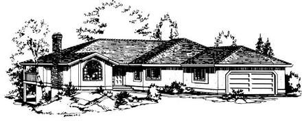 One-Story Ranch Elevation of Plan 58825