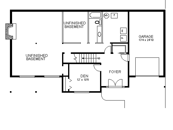 Ranch Lower Level of Plan 58826
