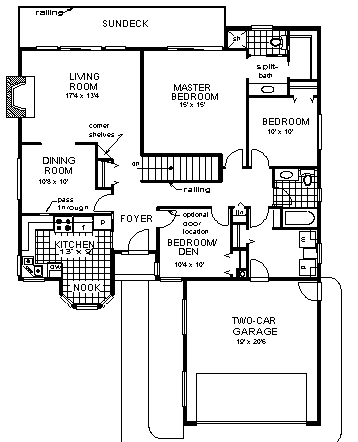 Florida One-Story Level One of Plan 58827