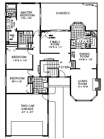 Contemporary One-Story Level One of Plan 58829