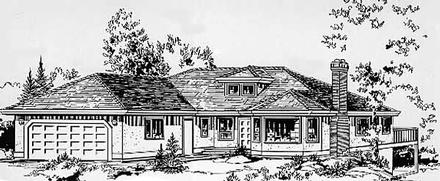 Contemporary One-Story Elevation of Plan 58829