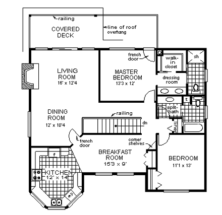House Plan 58833 First Level Plan