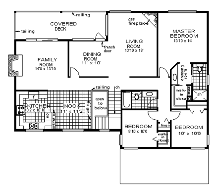 House Plan 58834 First Level Plan