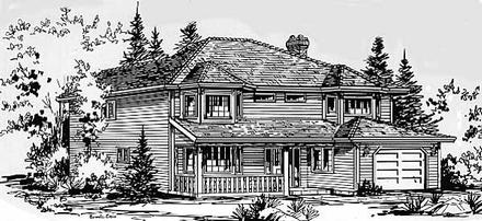 Narrow Lot Traditional Elevation of Plan 58835