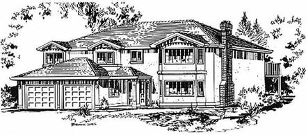 European Elevation of Plan 58837