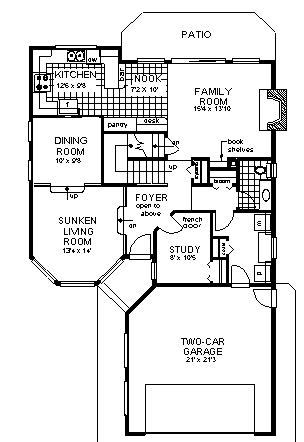 Craftsman Narrow Lot Level One of Plan 58838