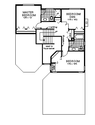 Craftsman Narrow Lot Level Two of Plan 58838