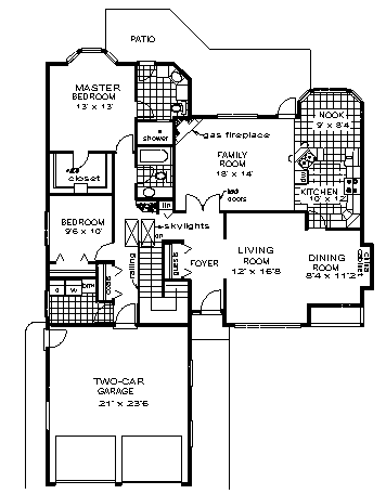 One-Story Ranch Level One of Plan 58846