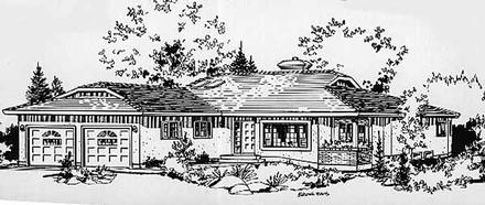 One-Story Ranch Elevation of Plan 58846