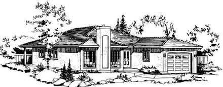 Florida Narrow Lot One-Story Elevation of Plan 58852