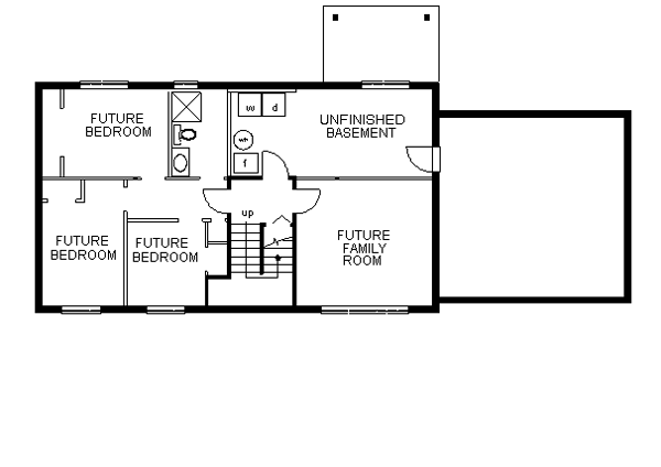 Ranch Lower Level of Plan 58859