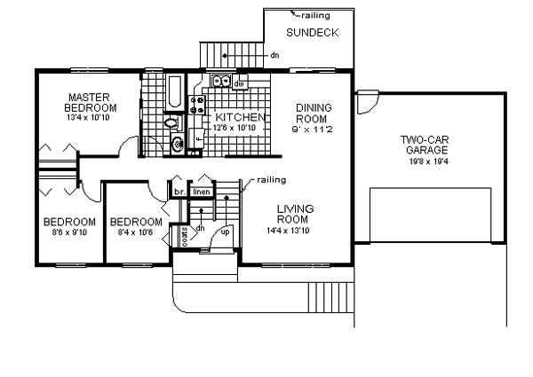 Ranch Level One of Plan 58859