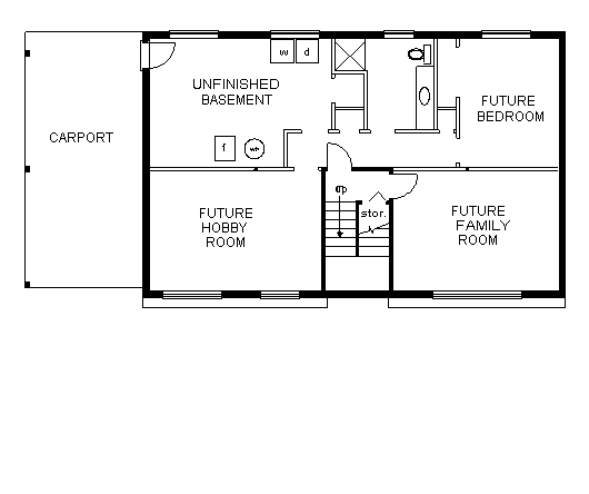 Ranch Lower Level of Plan 58861