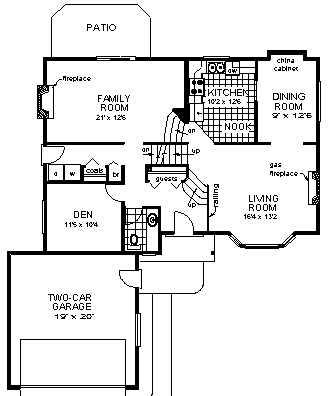 Farmhouse Level One of Plan 58864