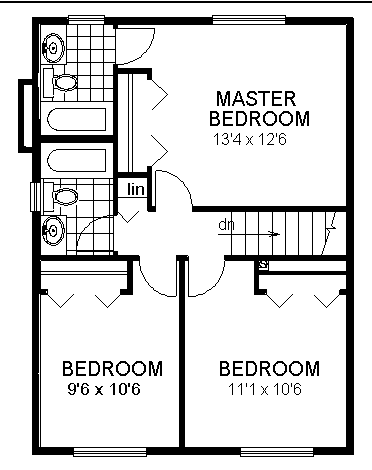 Farmhouse Level Two of Plan 58864