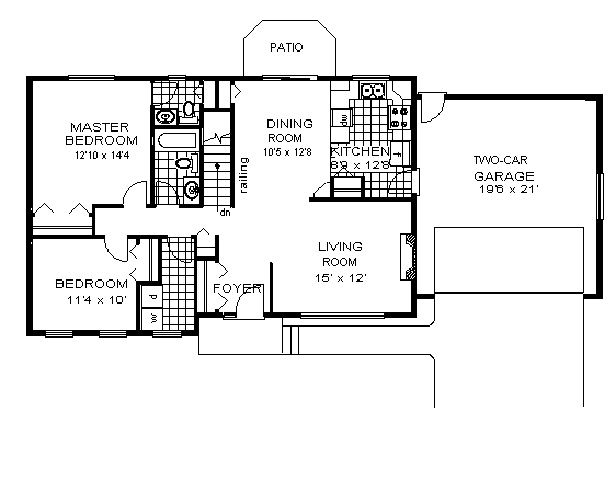 One-Story Ranch Level One of Plan 58865