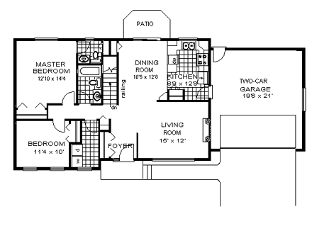 House Plan 58865 First Level Plan