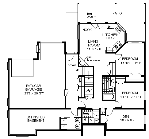 Ranch Lower Level of Plan 58873