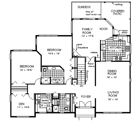 House Plan 58873 First Level Plan