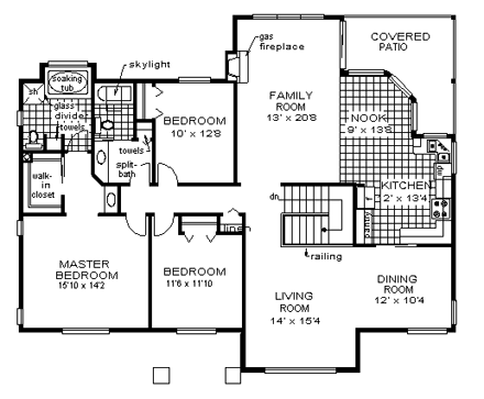 House Plan 58874 First Level Plan