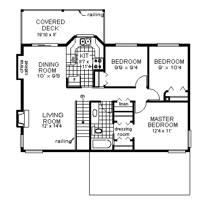 House Plan 58877 First Level Plan