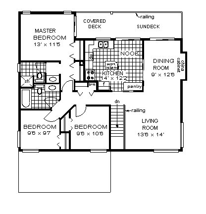 House Plan 58880 First Level Plan