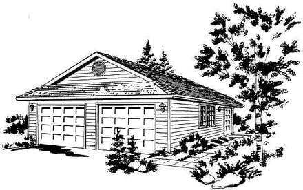 Garage Plan 58885 - 2 Car Garage Elevation