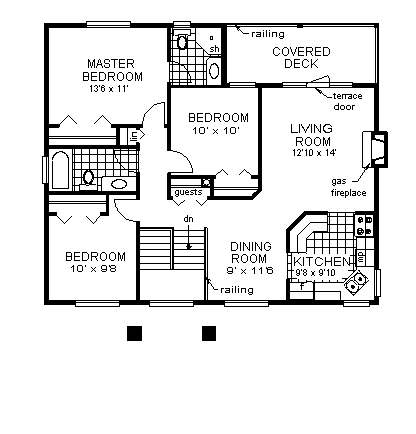 House Plan 58886 First Level Plan