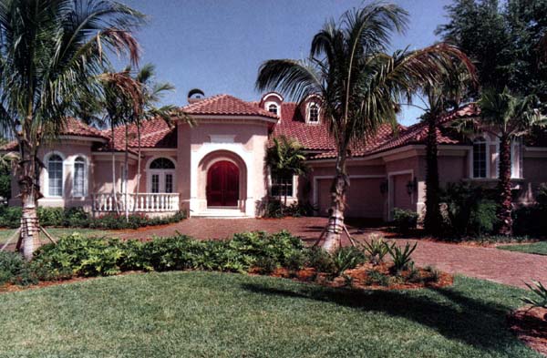 Florida Plan with 3873 Sq. Ft., 4 Bedrooms, 5 Bathrooms, 3 Car Garage Elevation