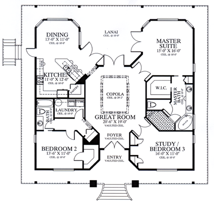 House Plan 58903 First Level Plan