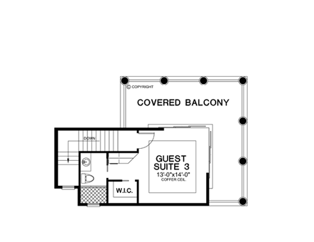 House Plan 58906 Second Level Plan