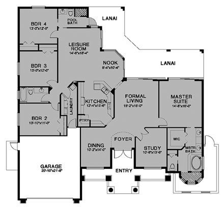 House Plan 58916 First Level Plan