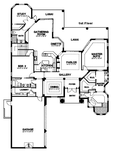 House Plan 58927 First Level Plan