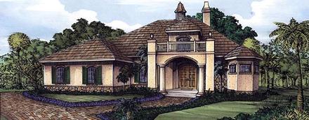 Florida One-Story Elevation of Plan 58933