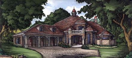 Florida One-Story Elevation of Plan 58935