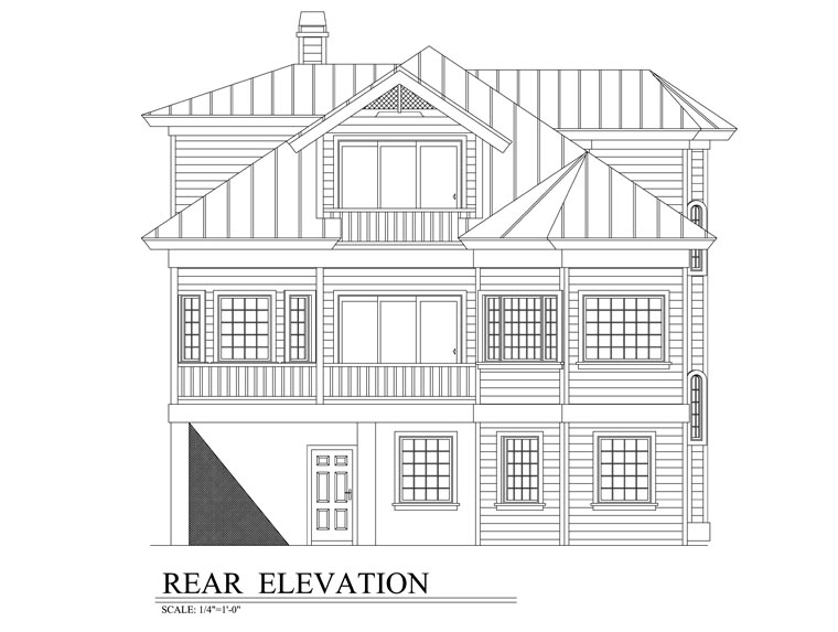 Florida Rear Elevation of Plan 58947