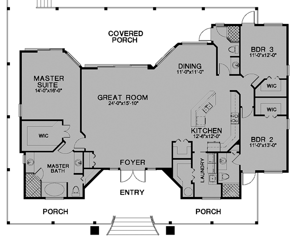 Florida One-Story Level One of Plan 58948